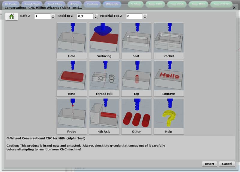 Machining operations icons displayed on CNCCookbook.com homepage.