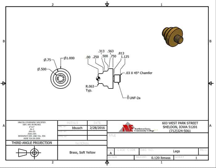 Technical drawing of a pool table leg component with detailed dimensions.