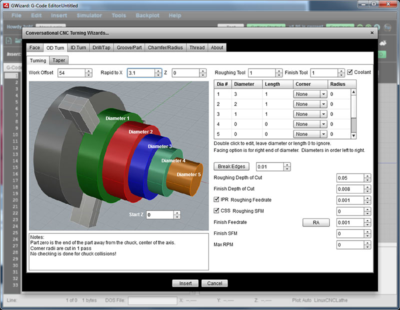 Grey computer screen displaying a conversational CNC machining software interface.