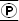Black P in a circular symbol.