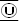 White circle with black border containing off-center small white rectangle with two narrow vertical lines.
