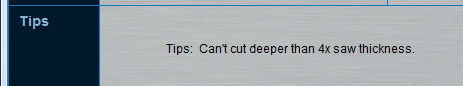 Saw blade cutting depth limitations