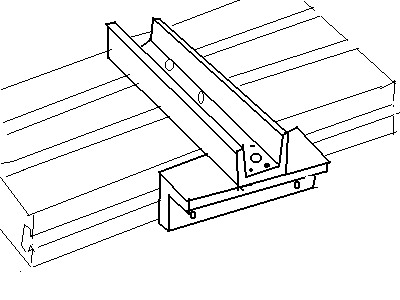 Black-and-white illustration of an L-shaped bracket with a central hole.