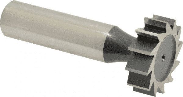 Silver cylindrical tool with serrated black edge.
