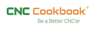 CNC Cookbook logo with bold font, green and orange colors, including brand name and tagline.