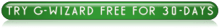 A green rounded rectangle with white "TRY G-WIZARD FREE FOR 30-DAYS" text.