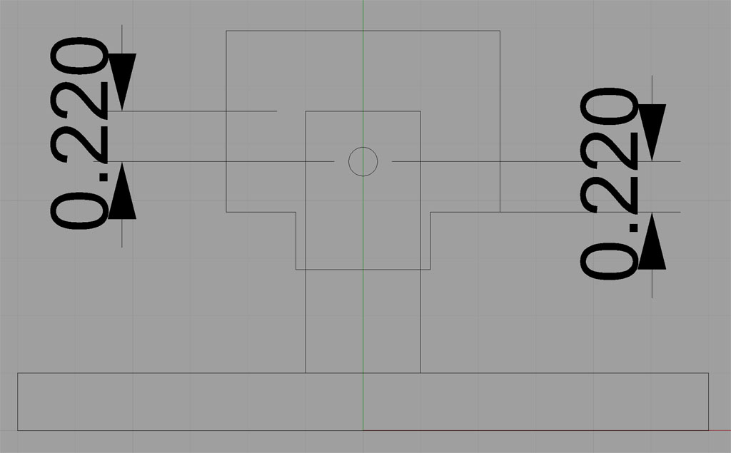 Technical drawing of a pulley mount.