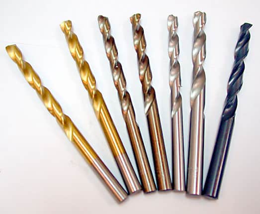 Twist drills with a distinctive twisted design used for drilling precise holes.