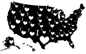 I Love States Map