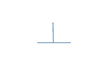 Blue line drawing of a T-shaped object.