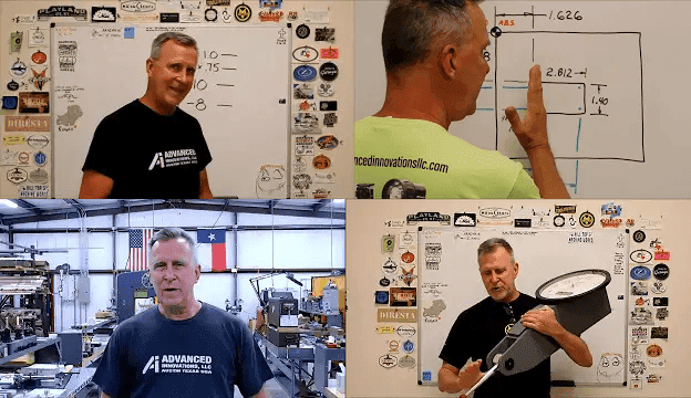 Man showing various machining and metalwork-related projects.