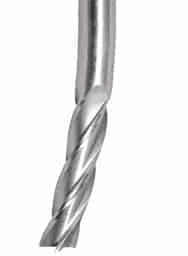 Silver metal cutting tool with a twisted shape.